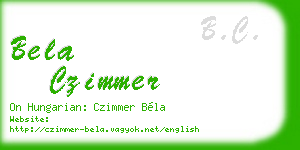bela czimmer business card